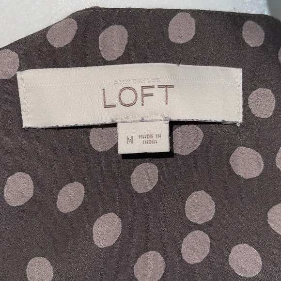 Loft Tie-neck Dots Pattern Blouse | Medium - Picture 6 of 7